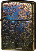 Zippo 2GI-Z5KARA2 Lighter, Gold, Arabesque and Logo, 5 Consecutive Etching, Serial Number Included
